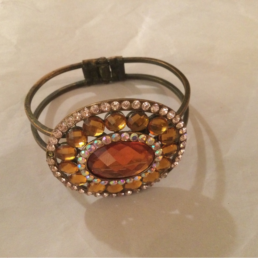 Hand Bracelet With Glass Stones Vintage